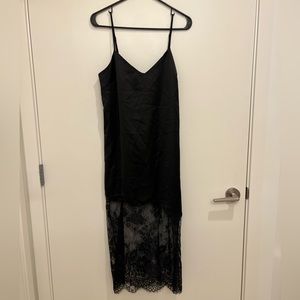 Vintage Black Lace Slip Dress - image 1